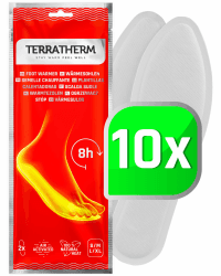TerraTherm Sohlenwärmer- 10 Paar M, Wärmesohlen für Schuhe Aller Art, Schuhwärmer Einlagen, 100% natürliche Wärme, Wärmeeinlagen für Schuhe, Fußwärmer Sohlen für 8h warme Füße