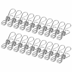 Vicloon Wäscheklammern Edelstahl,100 Stück Edelstahl Wäscheleine Klammern für Handtuch, Kleidung, Socken(4.5cm)