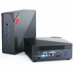 NiPoGi AM06 PRO Mini PC W-11 Pro, АMD Ryzen 7 5825U(8C/16T, bis zu 4,5 GHz), 16GB DDR4 512GB M.2 SSD Mini Desktop Computer WiFi 6, Dual-LAN, DP/HDMI 2.0/Type-C 4K UHD Triple Display für Spiele/Büro.