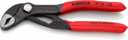KNIPEX Cobra Hightech-Wasserpumpenzange mit rutschhemmendem Kunststoff überzogen grau atramentiert 125 mm 87 01 125