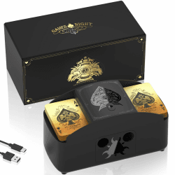 Ni-SHEN Vollautomatischer Kartenmischer, USB/batteriebetriebener elektrischer Mischpult, geräuscharmer Spielkarten-Shuffle für UNO, Poker, Phase 10, Skip-BO, Blackjack