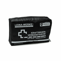 Leina-Werke 11002 KFZ-Verbandtasche Compact ohne Klett, Schwarz/Weiß