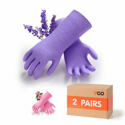 Vgo... 2 Paare Innovative gefütterte Geschirrspülhandschuhe Lange Ärmel Handschuhe für Küchen-, Badezimmerreinigung, Gartenarbeit, Haustierpflege, Malerei (TP1117)