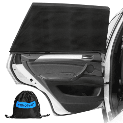 PEMOTech Sonnenschutz Auto Baby,(2-Stück)ZERTIFIZIERTER UV-Schutz,[2025 Upgrade] Nachhaltiges & Hochwertiges Atmungsaktive Spandex,Sonnenschutz Auto Kinder fit 99% Autos, Privatsphäre Für Ihre Familie