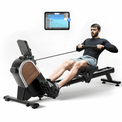 2025 Neu Rudergerät für Zuhause, CHAOKE Magnetisches Rudergerät, App-Kompatibel, Rowing Machine mit 16 Widerstandsstufen und Dual-Slide-Rail, Leicht zu Montieren, Belastbar bis 160KG