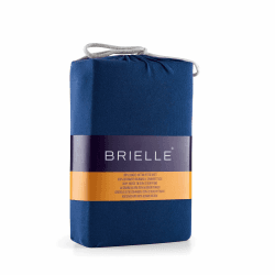 BRIELLE Premium Jersey Spannbettlaken, Spannbetttuch 100% gekämmte Baumwolle, 145 g/m² - Oekotex Zertifiziert - 180x200-200x200 bis 30 cm Matratzenhöhe 30 cm, Dunkelblau
