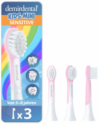 demirdental Ersatzbürsten für Kinder passend für Philips Sonicare Ersatzbürsten Kids, Compact Mini geeignet für 3-6 Jahre, entspricht HX6034, Rosa, 3er Set