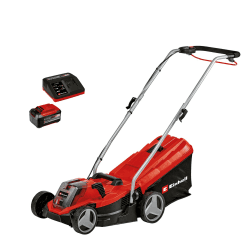 Einhell Akku-Rasenmäher GE-cm 18/33 Li Power X-Change (Lithium Ionen, bis 200 m², bürstenloser Motor, 5-stufige zentrale Schnitthöhenverstellung, inkl. 5,2 Ah Akku und Fastcharger)