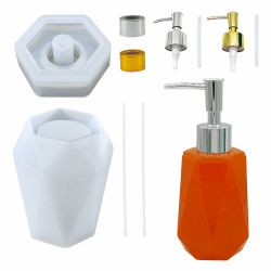 Silikonformen Gießformen Silikon Epoxidharz Formen - 10PCS Silikon Gießform Handwerk DIY Set für Seifenspender Raumduft Diffusor Flasche für Handseife Seife Lotion Duschgel Ätherische Öl