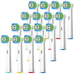 16 Stück Precision Clean Aufsteckbürsten Kompatibel mit Oral B Elektrische Zahnbürsten.