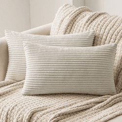 MIULEE Kissenbezüge Kordsamt Kissenbezug Zierkissenbezug Dekokissen Sofakissen Kord 2er Set Kissenhülle Dekorative Zierkissenbezüge Kissen für Sofa Couch Zuhause Wohnzimmer 40x60 cm Beige 60 x 40 cm, 2 Stück Beige