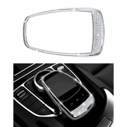 Zubehör Teile Trimmen Touchpad Bildschirm Zentrale Multimedia-Steuerung Kappen Abdeckungen Innendekorationen für W204 X204 W166 X166 C Klasse GLK AMG Bling Kristall (Silber)