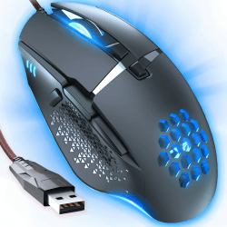 CYD C303 Kabelgebundene Gaming-Mäuse mit 7200 DPI Sensor, Gaming-Mäusen mit 2.5m Kabel, Gaming-Maus USB Anschluss PC/Notebook mit LED RGB-Beleuchtung