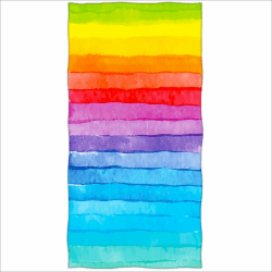 Zomer Strandtuch 70x140cm,Bedrucktes Mikrofaser Badetuch-Regenbogen Streifen