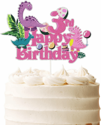 Dinosaurier Cupcake Topper,Tortendeko Mädchen,Cake Topper 3 Geburtstag,Kuchen Topper Dinosaurier,Dinosaurier Alles Gute zum Geburtstag Cake Topper Geburtstag Deko für Mädchen Jungen