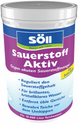 Söll 80473 SauerstoffAktiv, 1 kg - Soforthilfe bei akutem Sauerstoffmangel,Teichpflegemittel zur Entfernung übler Gerüche im Gartenteich Fischteich Koiteich