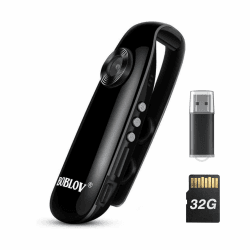 BOBLOV 007 Mini Kamera, 1080P Full HD Bodycam, Körperkamera, Camcorder Für Polizei/Motorrad/Fahrrad/Sport (007 mit 32GB TF Karte)