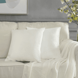 GIGIZAZA Kissenbezug 40x40 cm Kissenbezüge Samt Kissenhülle Weiß Zierkissenbezug Dekokissen für Sofa Schlafzimmer Wohnzimmer 2er Set Weiß 40 x 40 cm, 2 Stück