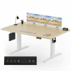 Homall Höhenverstellbarer Schreibtisch 160x80 cm, Schreibtisch Höhenverstellbar, Elektrischer Schreibtisch mit Vierteilige Tischplatte, Computertisch mit Memory Funktion,Standing Desk
