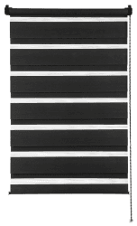 Deco Company Duo Klemmrollo, Doppelrollo, Rollo für Fenster ohne Bohren, Alle Montage-Teile inklusive, Polyester, 45 x 150 cm, Schwarz