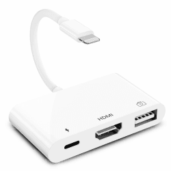 3 in1 HDMI OTG Adapter für iPhone, iPhone Digital AV 1080P HDMI Adapter, USB Buchse OTG Kabel und Ladeanschluss, Unterstützung USB Flash Drive, MIDI Tastatur, Maus, für iPhone14/13/12/11/ XS/X/Pad