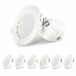 Eco.Luma LED Einbaustrahler 230V 600LM LED Spots 6W Einbauleuchten Deckenspots Deckenstrahler, Mini Slim 25.5mm Ultra Flach, Warmweiß 3000K Einbauspots für Schlafzimmer Küche Wohnzimmer, 6er Set