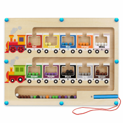 Magnetisches Farb - und Zahlenlabyrinth, Montessori-Spielzeug für Kinder ab 3 Jahren, hölzernes Puzzle-Aktivitätsbrett, Lehrreiches Zählspielzeug für Kleinkinder, Jungen, Mädchen, Vorschulkinder