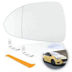 Spiegelglas Ersatz für Opel Corsa D 07.2006-08.2014/Corsa E 09.2014-06.2019 Fahrerseite beheizbar Ersatzspiegelglas Außenspiegel Asphärisch Verstellbar Rückspiegelglas ABS-Seitenspiegelglas(Links)
