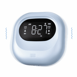 Mesqool Digital Wecker Batteriebetriebene Uhr mit Typ-C-Ladeanschluss, Lauter Wecker mit Snooze und Wochenendmodus, Volumen Einstellbar DST Mini Vibrationsalarm für Schlafzimmer Schreibtisch Reisen