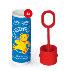 PUSTEFIX Seifenblasen Set I 5 x Klassik 42ml I Bunte Rainbow Bubbles Made in Germany I Seifenblasen für Hochzeit, Kindergeburtstag, Standesamt, Polterabend I 5 x 42 ml Vorteilspack Original 5
