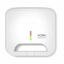 Solac - Sandwichmaker Buon Sandwich II | 2 Sandwiches | 750W | Platten mit Antihaftbeschichtung | Einfach zu Reinigen | Kompakt | Gleichmäßiges Toasten | Betriebskontrollleuchte | Weiß