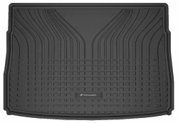 WALSER Premium Kofferraumwanne kompatibel mit VW Golf VIII (CD1) 07/2019-Heute, oberer Ladeboden, 100% passgenaue Kofferraum Schutzmatte - Made in EU, robuste Antirutschmatte Auto
