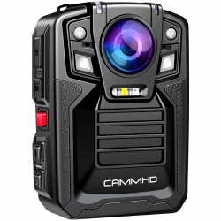 CAMMHD V8 Pro 64GB 2160P Body Cam 48MP wasserdicht Loop-Aufnahme 2 * 2200mAh Batterien mit 10 Stunden Bodycam Polizei mit tragbarer Audio- und Videoaufzeichnung, Nachtsicht-Polizei körperkamera