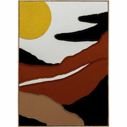 Kare Design Leinwandbild Artistic Sunrise Knitted, Bild mit Rahmen, Sonnenaufgang, Leinwand, Abstrakt, Modern, Wohnzimmer, Schlafzimmer, Flur,113x73 cm (L/B)