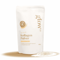 Glow25® Collagen Pulver Vanille [450g] - Das Original - Premium Kollagen Hydrolysat - Peptide Typ 1 und 3 - Perfekte Löslichkeit