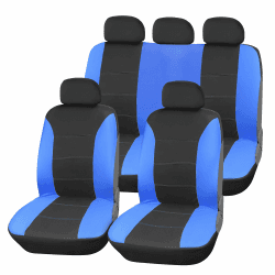 Upgrade4cars Autositzbezüge Set für die Vordersitze & Rückbank | Auto-Schonbezüge Universal in Blau