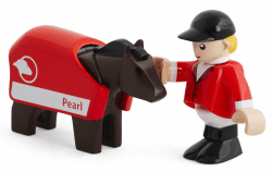 BRIO 33793 - Pferd mit Reiter, Bauernhof Tiere