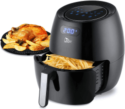 Heißluftfritteuse, Uten 6.5L Airfryer XXL Heissluftfriteuse mit digital LED-Touchscreen, 8 programmens, Vorheizen & Warmhalten, Antihaft-Bratkorb, ohne Fett,1800W