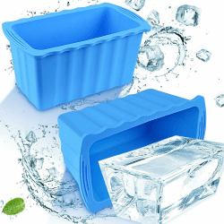2Stück Große Eisblockformen, 5,4kg Eiswürfel Extra Dicke Silikon Eiswürfelschalen Eiswürfelform Wiederverwendbare für Eisbad Tonne Badewanne Eisbadewanne Kalte Tauchbecken Kühler Ice Bath tub-Blau