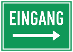 Aufkleber Eingang 22x16 cm Pfeil nach Rechts Gebäudekennzeichnung Selbstklebende Karte Sticker - T-041