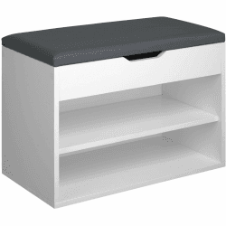 tectake® Schuhschrank mit Sitzbank, Schuhregal, Sitzbank mit Stauraum, Garderobe, Garderobenschrank, Schuhbank mit Sitzfläche, Sitzkissen Bank, Kommode Flur