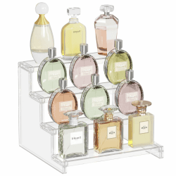 Lifewit 4-stufiger klarer Display Ständer, 1 Stück Kunststoffständer für Präsentation, Plastik Organizer für Figuren, Cupcakes, Schreibtischständer zum Ordnen und Dekorieren, 22.8cm