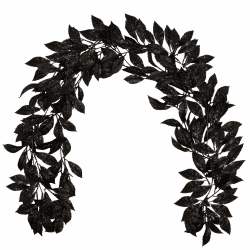 Hollyone 3 Stück Weihnachten Girlande Glitzer, 183cm Magnolien Blätter Girlande, Schwarz Weihnachtsbaumschmuck Indoor Outdoor Hängende Girlande Ornamente für Fest, Feiertage, Kamine Deko