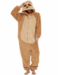 LATH.PIN Pyjamas Jumpsuit Panda Unisex Erwachsene Tier Onesie Cosplay Halloween Karneval Kostüme Damen Schlafanzug Tierkostüme Winter XXL Faultier