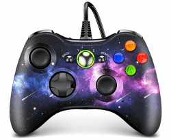 AceGamer Wired Controller für Xbox 360,Joystick mit Kabel Ergonomisches Design USB Game Controller für Xbox 360/Windows 7/8/10-Nebula