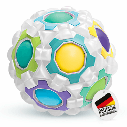 Regenbogenball weiß - Geduldspiele für Kinder ab 3 Jahre, Magic Ball Geschicklichkeitsspiel, Knobelspiel BZW. Puzzleball, ideale Kleinigkeiten für Kinder als Geschenk oder für den Adventskalender