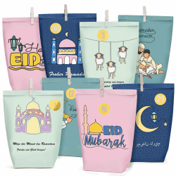 DIY Ramadan Kalender zum Befüllen-Eid Mubarak tüten-30 Bedruckte Kraftpapiertüten-umrah mubarak deko-ramadankalender Tüten-Ramadan deko Set-wiederverwendbar
