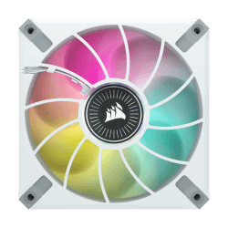 Corsair iCUE ML120 RGB ELITE, 120-mm-PWM-RGB-Lüfter (CORSAIR AirGuide-Technologie, Magnetschwebelager, Bis zu 2.000 U/min, Zero RPM-Modus, inklusive iCUE Lighting Node CORE) Dreierpack - Weiß
