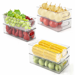 RANJIMA Kühlschrank Organizer Set, 6er Durchsichtig Aufbewahrungsbox Organizer Küchen für Speisekammer Organizer mit Griff für Kühlschrank Aufbewahrungsbox Haus Organizer Schränke Schublade Büro