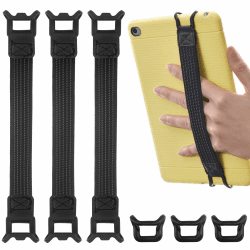 BITEFU 3 STK Kindle Strap, Schwarz Strap Kindle mit 3 STK Schnalle für Handy,Tablette,Öffentliche Plätze mit hohem Verkehrsaufkommen(Größe: 9 * 5cm)